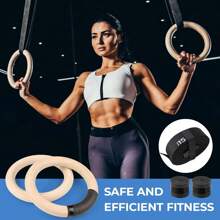 Wooden Gymnastic Rings With Straps Gym Rings Crossfit Gymnastics 28mm / 32mm - Wooden - View 7