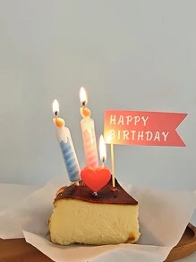 4pcs Cute Flame Candles In Macaron Colors, Party Cake Decorative Candle - Multicolor - View 4