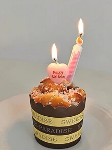 4pcs Cute Flame Candles In Macaron Colors, Party Cake Decorative Candle - Multicolor - View 2