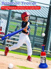 Kids Baseball Trainer Kids Pitching Machine Children's Baseball Toy Launcher Sports Indoor And Outdoor Pitching Toy Boys And Girls Gift Complete Certificates - Blue - View 2