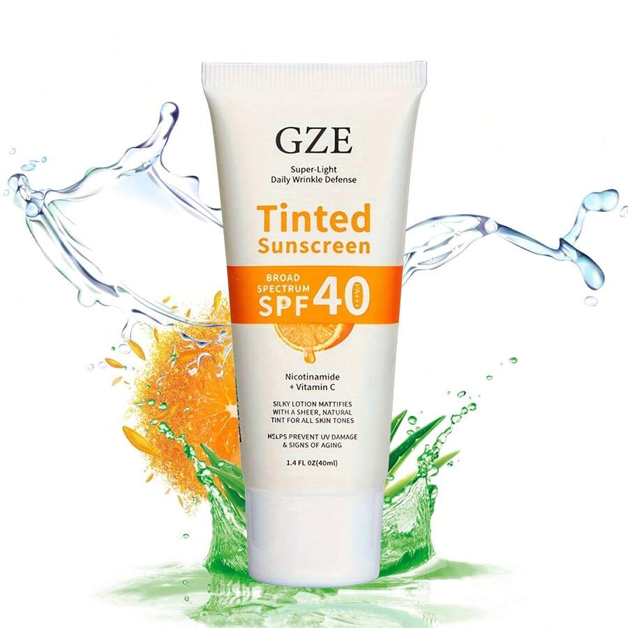 Protector Solar Con Color Spf 40+ Para Hombres Y Mujeres - Naranja - Ver 1