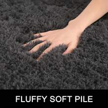 Available In A Variety Of Sizes And Colors Luxury Fluffy Area Rug Modern Shag Rugs For Bedroom Living Room, Super Soft And Comfy Carpet - Dark Gray - View 4