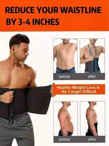 1 件男士运动束腰带、男士腰部训练腰带、压缩健身瘦身连体衣、男士腰部修剪器、桑拿腰带、锻炼腹肌腰带、腹部训练工具、运动服、塑身器、腰部锻炼腰带、腹肌训练装备、压缩胸带腰带汗带男士桑拿腰带、减肥腰部修剪器和运动腰带 - 黑色 - 查看 5