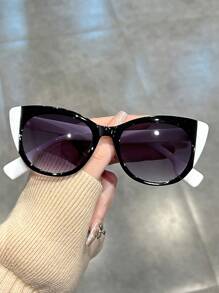 Fashionable Women's Fashion Glasses Cat Eye Shape With Gradient Color Blocks For Travel Outdoor Photography Shades Beach Accessories Halloween Beach Accessories For Women Glasses Shades Basics Fall Winter Women Outfits Clothes Business Casual Gifts For Summer Beach Vacation,Outdoor,Travel