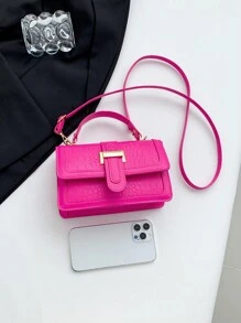 New Fashion Women Casual Small Square Shoulder Crossbody Bag - Hot Pink - View 6