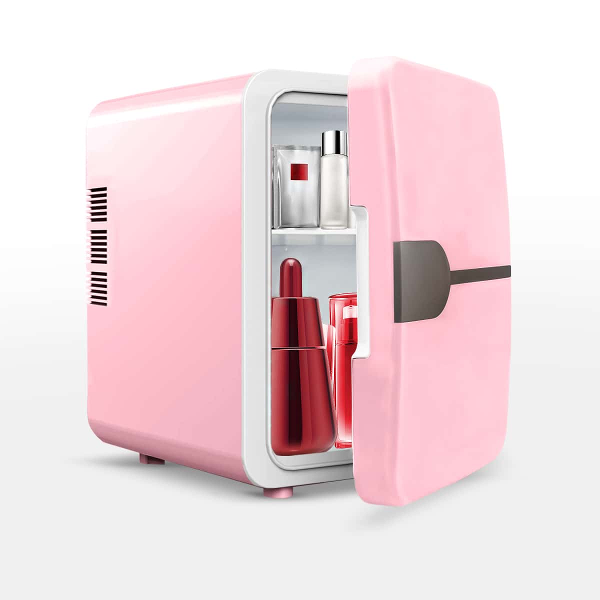 Portable Mini Fridge, 4L/6 Can Cooler And Warmer Compact Refrigerator For Skincare, Cosmetics, Food, For Home, Office - UK Plug(220-240V) - View 1