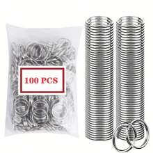 10-100pcs/Set 20mm Key Ring Open Jump Rings Connector Metal Split Rings For Keychain Pendant Jewelry Finding Making Charm Crafting Gift Souvenir School Car Accessories Cute Goth Y2k - Silver - View 14