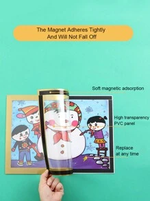 1入組磁力相框橡膠自粘軟圖框文檔油畫展示店面櫥窗廣告 - 藍色 - 查看 6