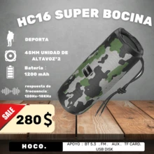 HOCO HC16 Wireless Sports Speaker Super Sound Quality Support AUX, TF Card, BT, FM, USB Disk - 迷彩綠 - 查看 1