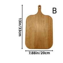 1pc Rubber Wood Cutting Board With Handle, Suitable For Meat, Cheese, Vegetables, Bread And Cooked Food, Perfect For All Kinds Of Holidays