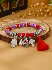 1 Miếng Vintage Bohemian Phong cách Hỗn hợp Đá cườm Tua Vòng tay Đối với phụ nữ - hạt - Xem 8