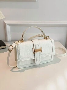 新款女士休闲小方形单肩斜挎包 - 白色 - 查看 5