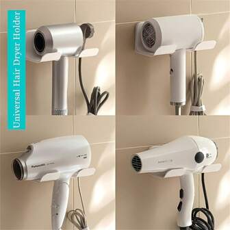 1pc Hair Dryer Holder With Plug Hook, Wall Mounted Punch Free Bathroom Shortage Rack, Styling Tool Organizer For Easy Access And Convenience Home Bathroom Decor Bathroom Organizer Summer Back To School