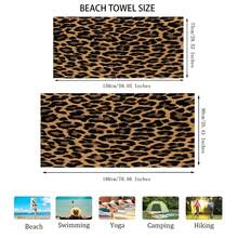 1 件豹紋沙灘巾,現代超細纖維浴巾,適合度假、露營、游泳、沐浴、送禮 - 彩色 - 查看 2