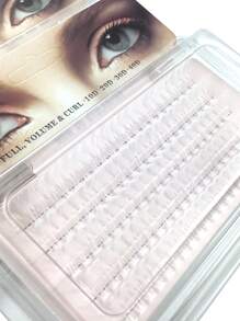 Miss Wink 40D 14mm 100 Stück super leichte 5D natürliche weiche weiße Heißklebe-Wimpernverlängerungen, C/D Krümmung, geeignet für DIY Wimpernverlängerung, passend für Festivals, Alltag, Partys, Hochzeiten und andere Anlässe, Wimpernbüschel, einzelne Kunstwimpern - Weiss - Übersicht 5