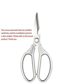 1 Kitchen Scissors, Stainless Steel Multifunctional Food Scissors, Super Sharp Practical Tool For Meat, Fish, Chicken, Pizza, Salad, Barbecue, Bottle Opener Scissors, Holiday Kitchen Scissors