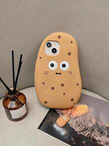 棕色可爱卡通土豆图案手机壳适用于苹果 iPhone 16promax/16pro/16/IPhone15promax、创意苹果 14、趣味手机壳 13promax、柔软硅胶保护套 12、11、14pro、全覆盖 - 棕色 - 查看 4