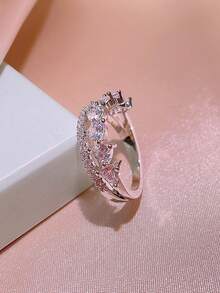 1pc Carved Crown Ring For Women S925 Sterling Silver Personalized Cold Style  Fashion Index Finger Women's Ring Fine Jewelry Gift Wedding Engagement Bridal Jewelry