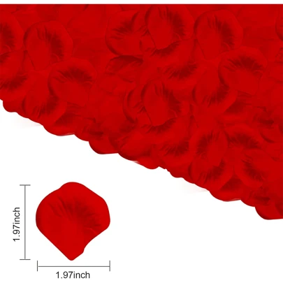 JOESTAR 1200 Pieces Silk Rose Petals, Artificial Red Rose Flowers No-Taste Fade Emulation Rose Petals For Romantic Scenes Wedding Anniversary,Confession Decoration,Birthday,Mother's Day
