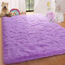Available In A Variety Of Sizes And Colors Luxury Fluffy Area Rug Modern Shag Rugs For Bedroom Living Room, Super Soft And Comfy Carpet - 紫色 - 查看 6