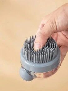 1 Miếng Thú cưng Silicone Bàn chải tắm Với Hồ chứa Đối với Dầu gội thú cưng , Tắm rửa Và Mát-xa - Xám - Xem 3