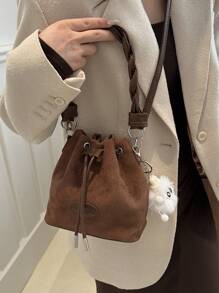 Bolsa De Estilo Cubo Para Mujer De Moda 2024, Bolso Cruzado Y Bolso Tote Pequeño Con Colgante