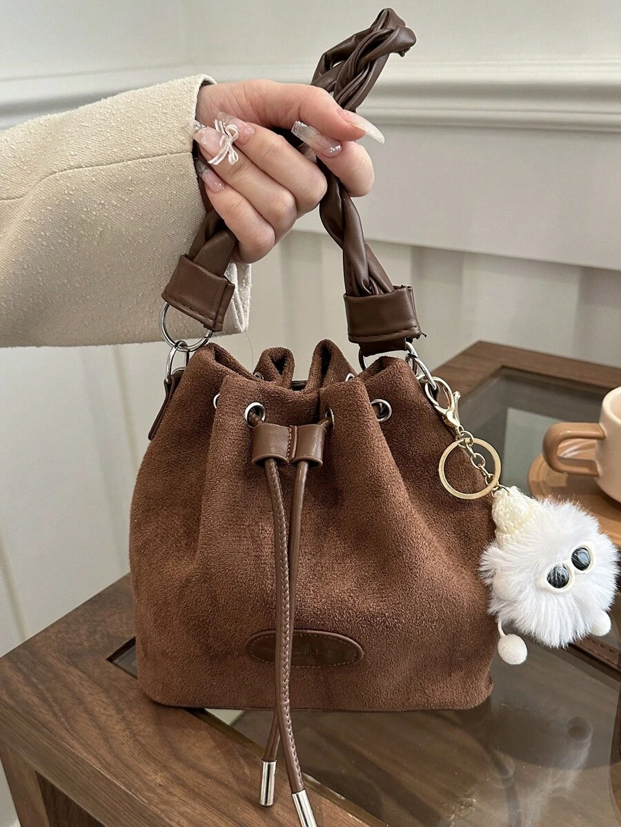 Bolsa De Estilo Cubo Para Mujer De Moda 2024, Bolso Cruzado Y Bolso Tote Pequeño Con Colgante