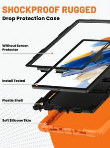 Ốp Tương Thích Với Samsung Galaxy Tab A7 Lite, Vỏ 8.7'' (T220/T225), Vỏ Bảo Vệ Chắc Chắn Chịu Lực Cao Có Chân Đế Vỏ Máy Tính Bảng A7 Lite- Màu Cam - trái cam - Xem 6