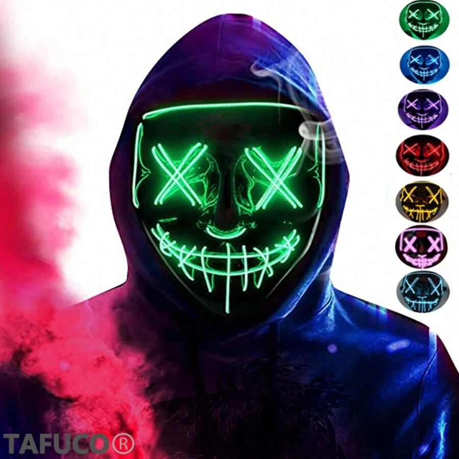 Led Light Mask The Purge Halloween The Purge Colors Quality - verde menta - Ver 1