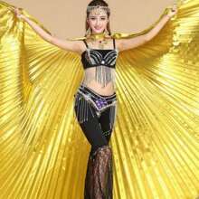 1 Pieza Alas De Danza Del Vientre Con Varillas, Accesorios De Danza De Vientre, Alas De Isis Plateadas Para Mujeres, Traje Egipcio Para Carnaval Y Festivales - Plateado - Ver 4