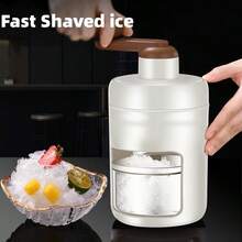 Manual Ice Shaver Machine, Household Mini Snow Cone Machine, Portable Ice Crusher, Ideal For Stall Use - White - View 1
