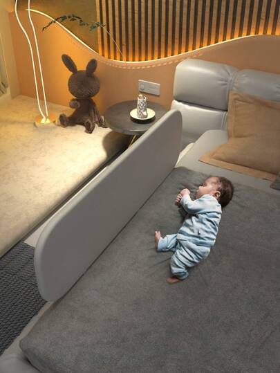 80cm/31.5in Babybbz Portable Bed Fence, One Side Free Of Installation, Baby Fall Protection Fence, Bedside Baby Guard, One Side Available
