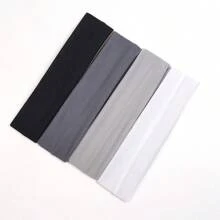 4 chiếc Băng đô tập yoga đàn hồi cao cấp màu trơn đơn giản dành cho nữ để đeo hàng ngày - Nhiều màu - Xem 1