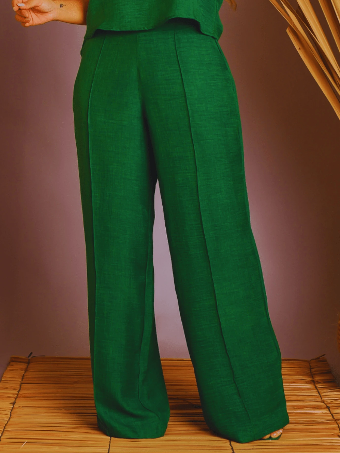 Women Pants - Màu xanh lá cây đậm - Xem 1