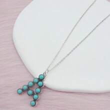 Turquoise Letter Pendant Necklace