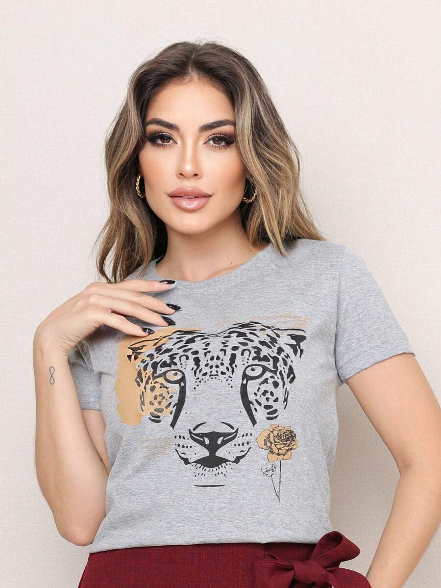 Women T-Shirts - 淺灰色 - 查看 1