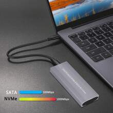 M2 Ssd保護盒m.2 Nvme Sata Ssd外接盒10gbps Usb 3.2 Gen2 Usb C 外置盒,支援m和b＆m鍵,最高支援4tb的m.2 2230/2242/2260/2280 Ssd - 灰色 - 查看 2