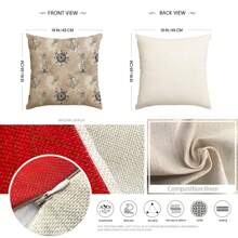 1入麻質裝飾枕套,帆船冒險印花,適用於農舍家居裝飾,18x18英寸,適用於臥室和客廳沙發枕頭 - 彩色 - 查看 2