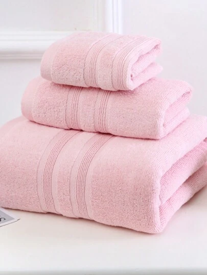 3pcs Modern Solid Color Soft & Absorbent Towel Set: 1 Hand Towel, 1 Bath Towel, 1 Bath Sheet For Bathroom, Unisex Home Bathroom Decor Fall Decor Back To School For Beauty Salon Home Bathroom Shower Towels For Beauty Salon, Hotel Sports,Home Essentials, Towel, Skin Care