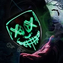 Led Light Mask The Purge Halloween The Purge Colors Quality - verde menta - Ver 2
