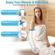 Limbo Waterproof Cast Protector, Arm Cast Covers For Shower - Adult Plaster Long Sleeve For Broken Hand, Wrist, Elbow, Arm Cast Cover Bag Reusable - Blue - View 4