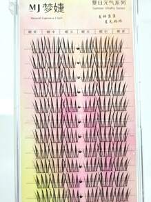 72pcs Natural Looking Segmented Slouchy 3-Step Eyelashes For Beginners, Reusable Self Grafting