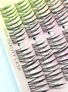 72pcs Natural Looking Segmented Slouchy 3-Step Eyelashes For Beginners, Reusable Self Grafting
