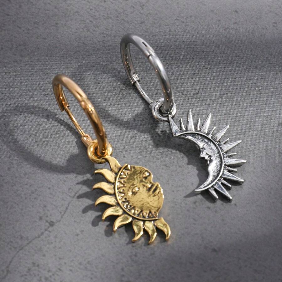 Sun & Moon Drop Earrings