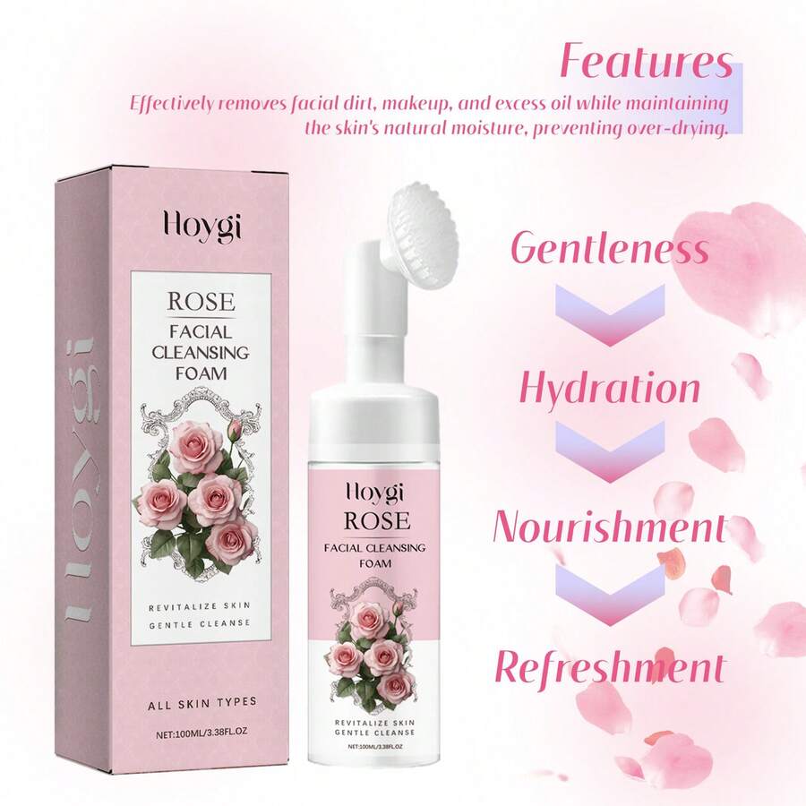 Hoa hồng Niềm đam mê Sữa rửa mặt Bọt , Mặt Chất tẩy rửa Rửa Bọt Da Khuôn mặt Nước Hoa hồng Sự tạo bọt Tự nhiên - Hồng - Xem 1