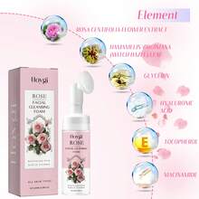 Hoa hồng Niềm đam mê Sữa rửa mặt Bọt , Mặt Chất tẩy rửa Rửa Bọt Da Khuôn mặt Nước Hoa hồng Sự tạo bọt Tự nhiên - Hồng - Xem 2