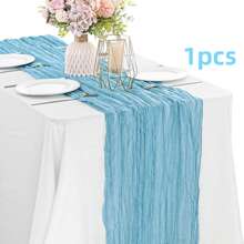 1/2/4/6pcs 35*118 Inch Velvet Green Table Runner, Boho Sheer Chiffon Table Runner, Transparent Table Scarf Decor For Party, Wedding, Bridal Shower, Birthday, Holiday, Christmas Dining Table (Multi-Color Available)