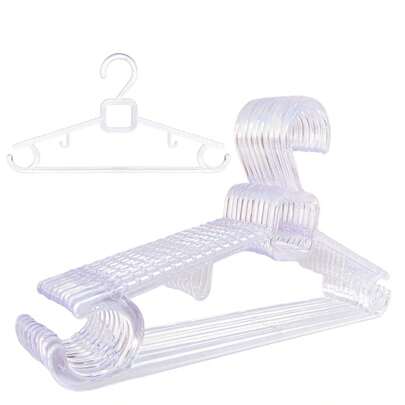 kit 40 cabides de acrílico transparente tamanho adulto reforçado