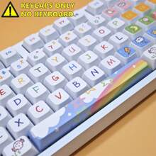 127 Keys XDA Profile Heights PBT Keycaps Animal Party Dye-Sub Legends Colorful Cute Cartoon Animals Design Custom Keycap Set For Gaming Mechanical Keyboard Kit Desktop Computer Laptop Mechanical Keyboard Accessories Keyboards Caps (Only Keycaps) - Color - View 9
