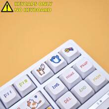 127 Keys XDA Profile Heights PBT Keycaps Animal Party Dye-Sub Legends Colorful Cute Cartoon Animals Design Custom Keycap Set For Gaming Mechanical Keyboard Kit Desktop Computer Laptop Mechanical Keyboard Accessories Keyboards Caps (Only Keycaps) - Color - View 10